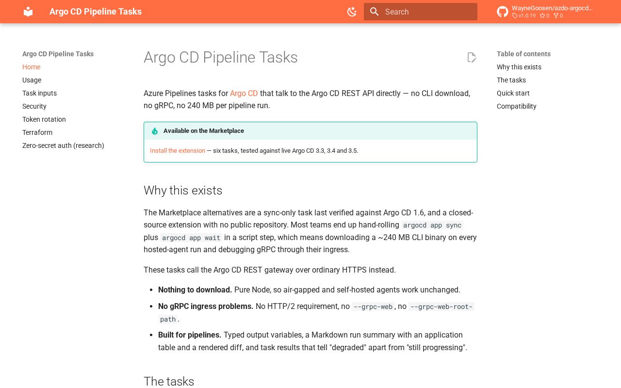 Preview of Azdo Argocd Tasks