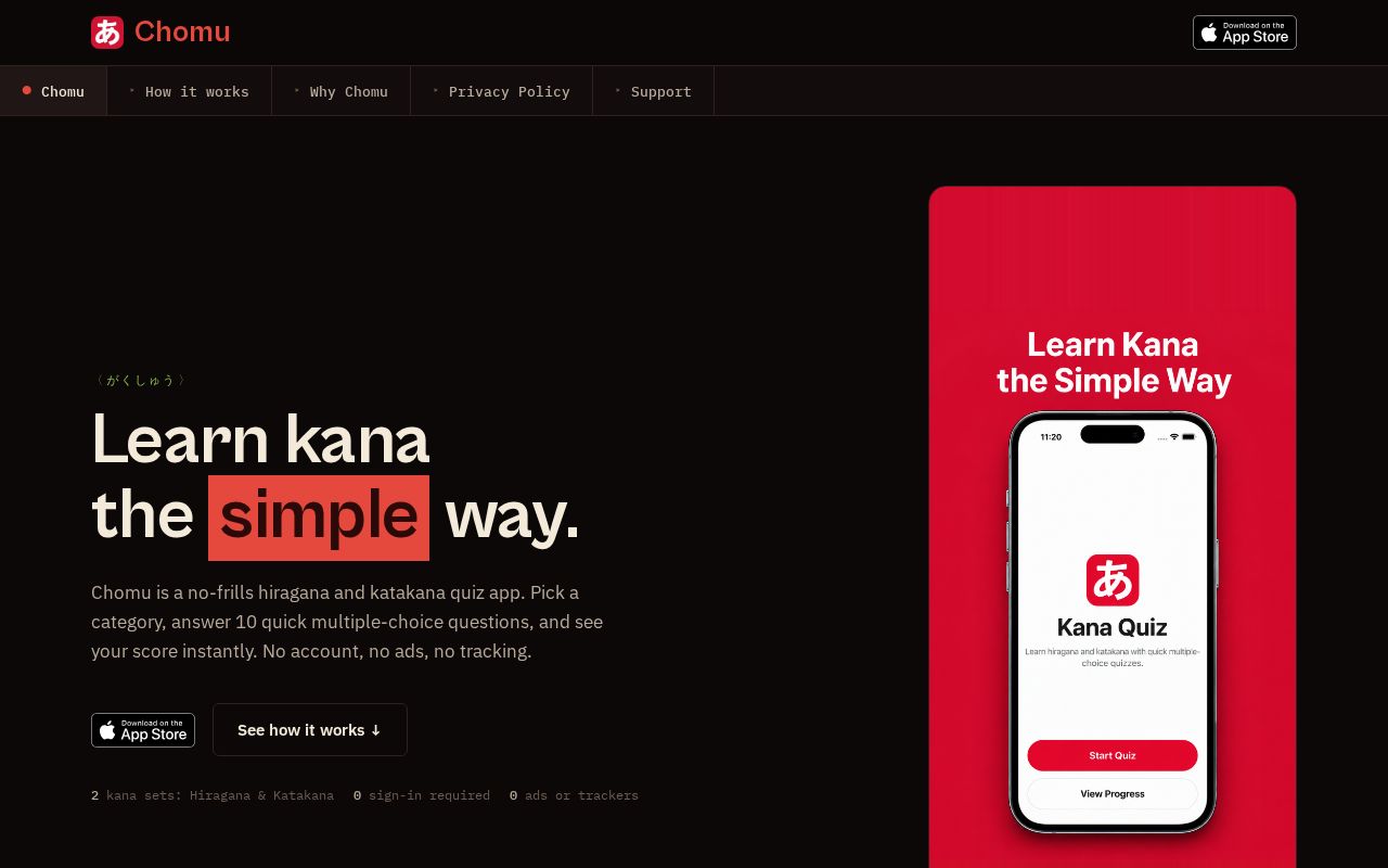 Preview of Chomu Website