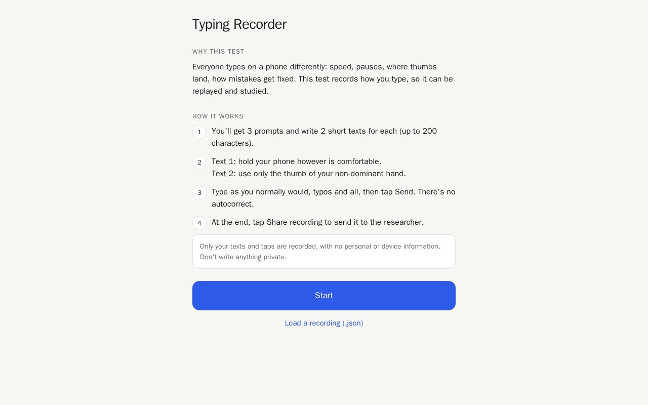 Preview of Typing Recorder