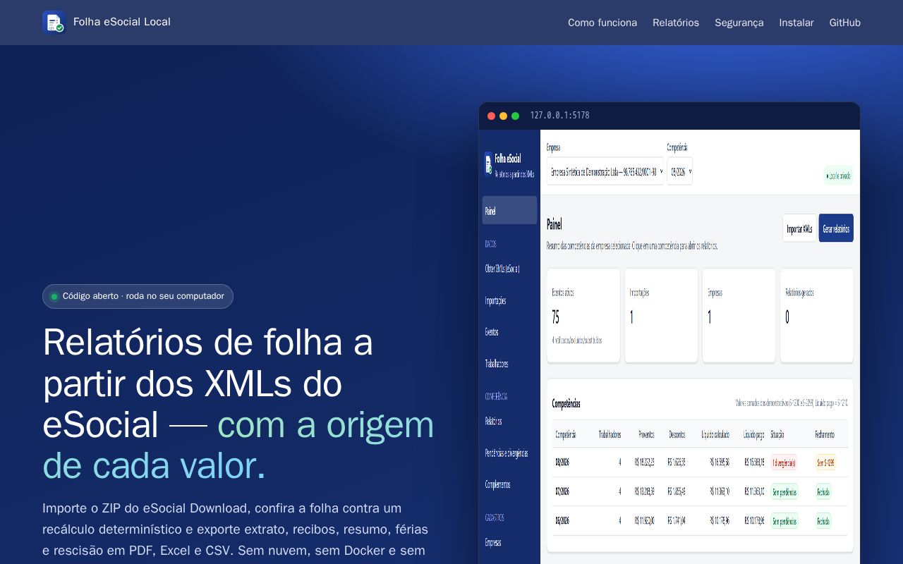 Preview of Folha Esocial Local