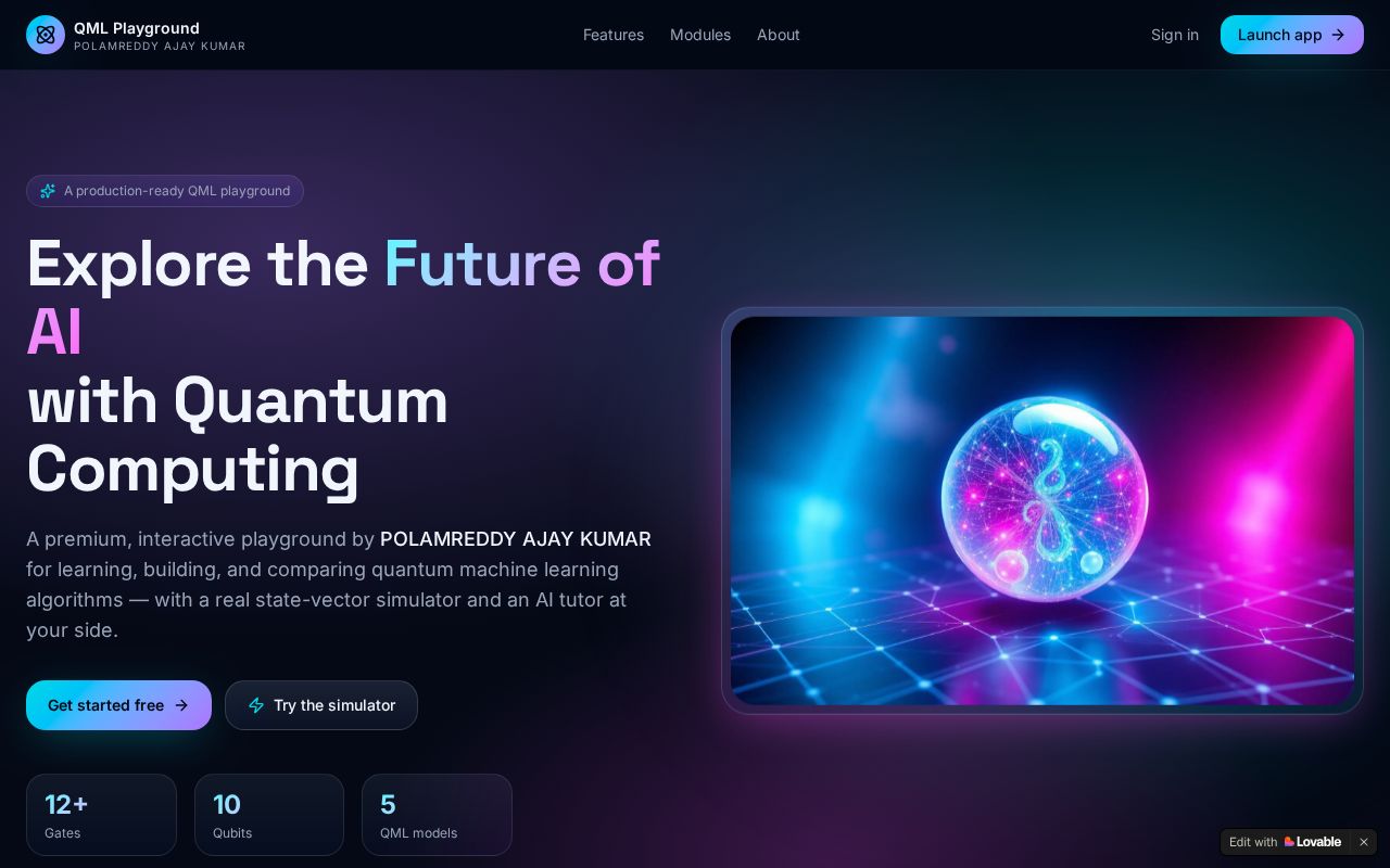 Preview of Quantum ML Playground