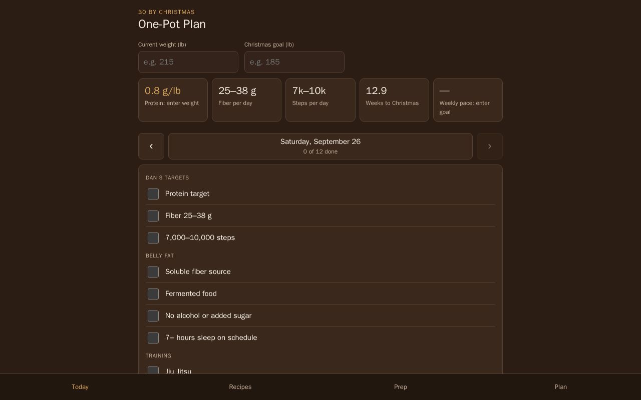 Preview of 30 by Christmas: One-Pot Plan