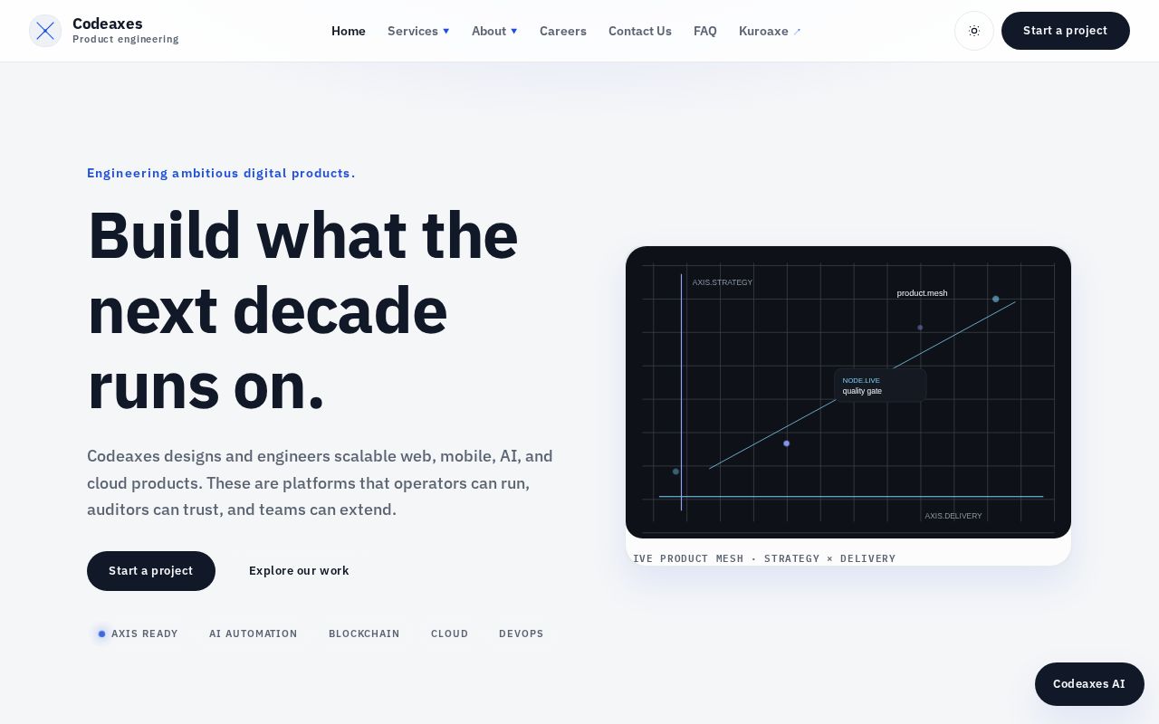 Preview of Codeaxes Website