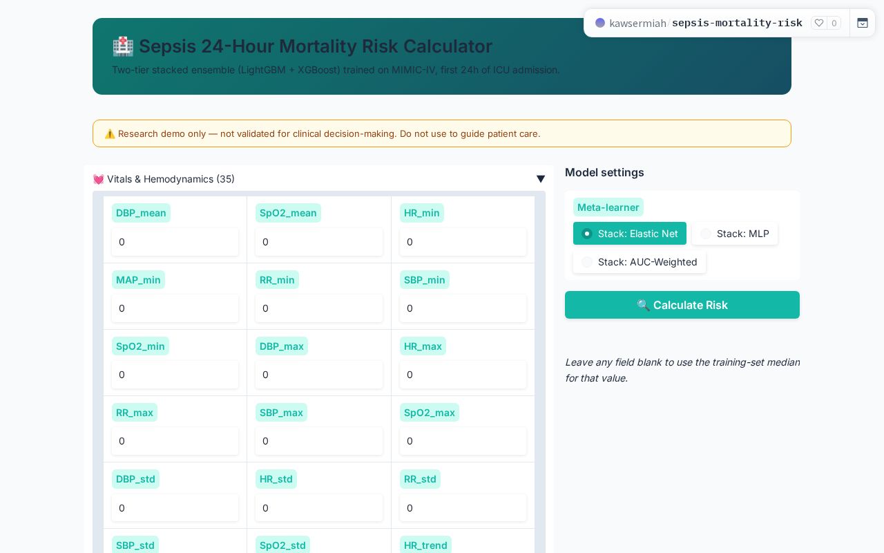 Preview of Sepsis Mortality Risk