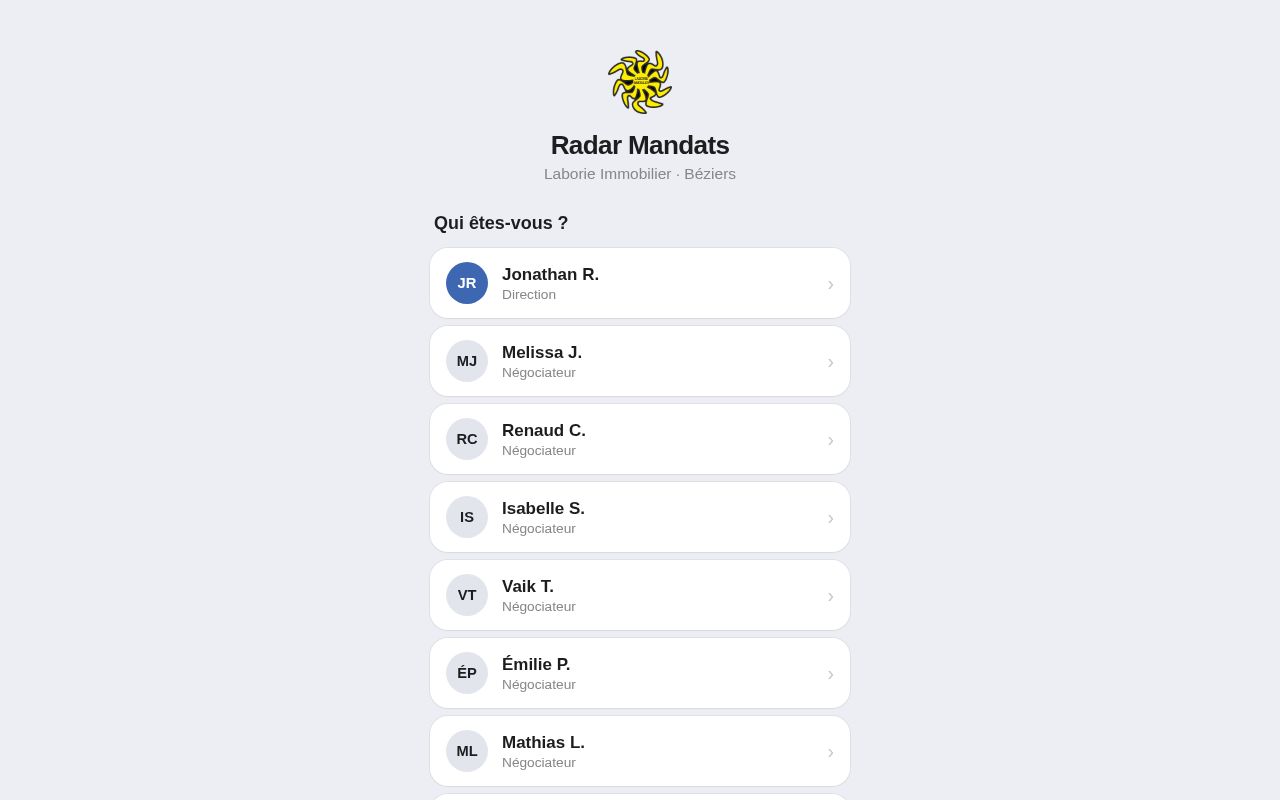 Preview of Radar Mandats