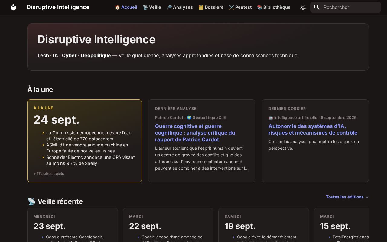 Preview of Disruptive Intelligence Github Io