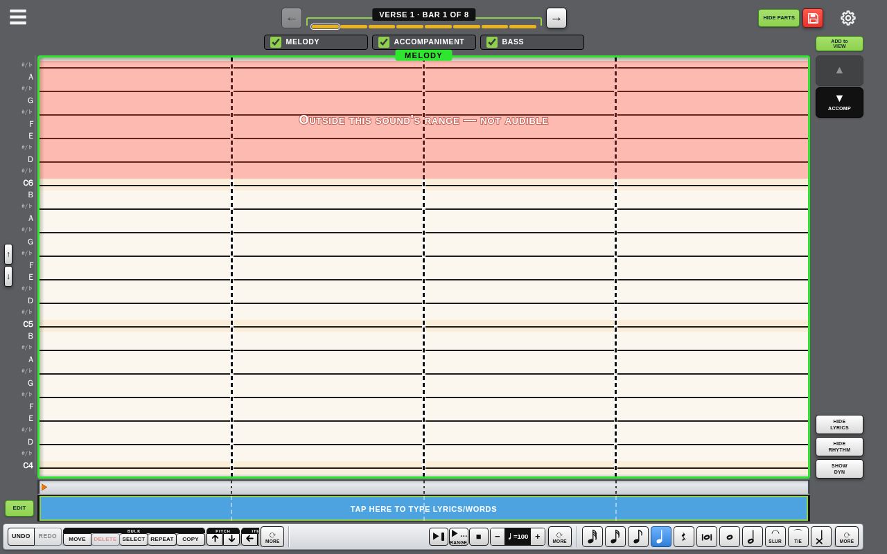 Preview of an app to create/share original music works