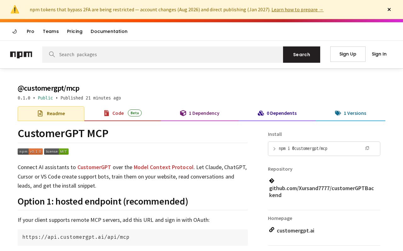 Preview of Customergpt Mcp