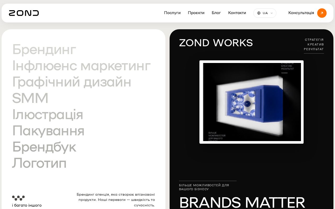 Preview of Zond Agency Site