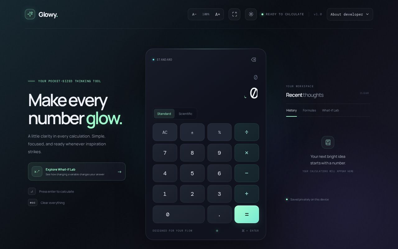 Preview of Glowy Calculator
