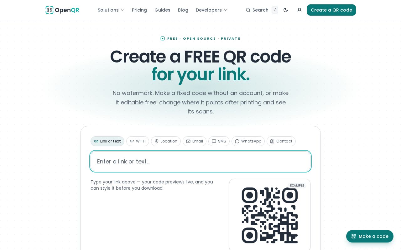 Preview of Openqr Wordpress