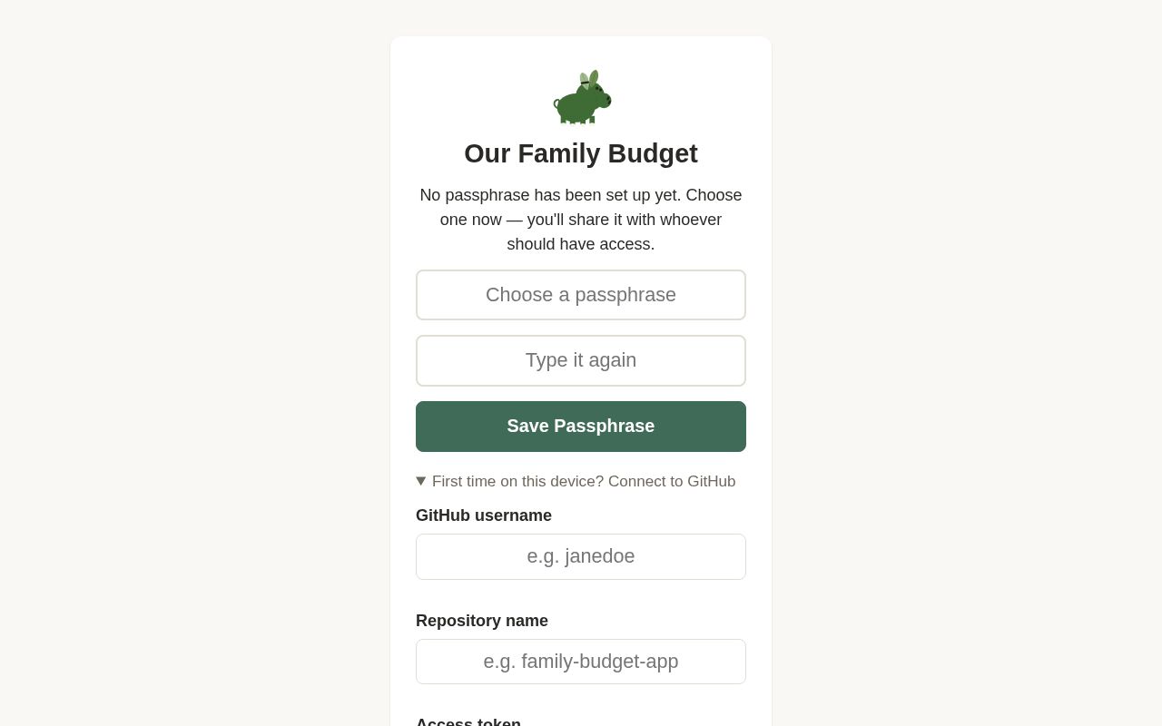 Preview of Family Budget App