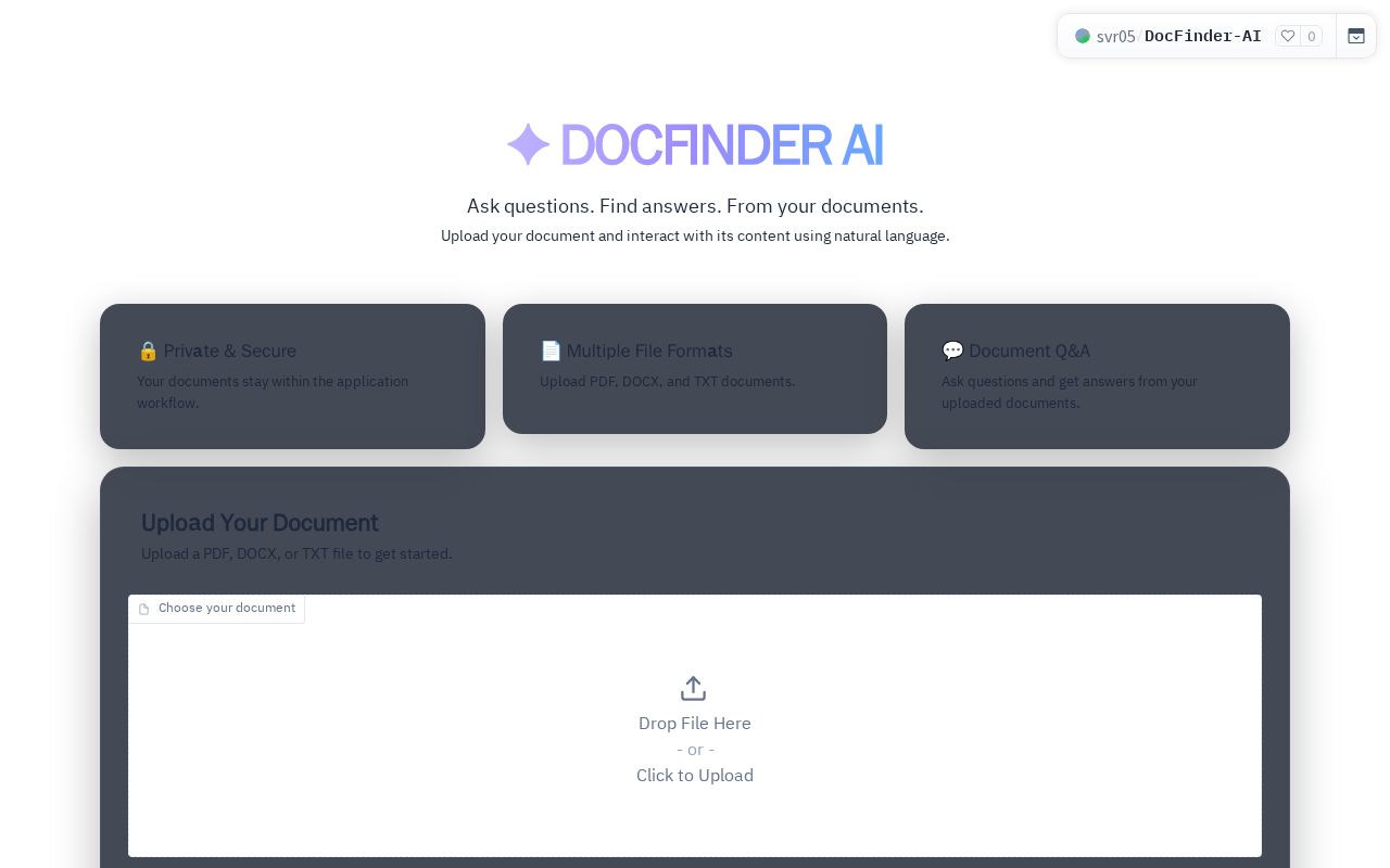 Preview of DocFinder AI
