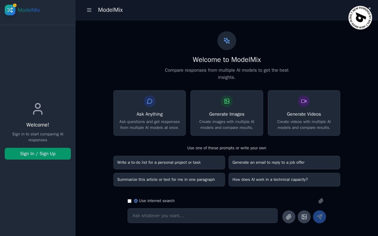 Preview of ModelMix - The Ultimate Multi-AI Comparison Platform