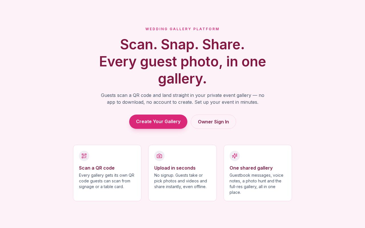 Preview of Wedding Gallery Platform
