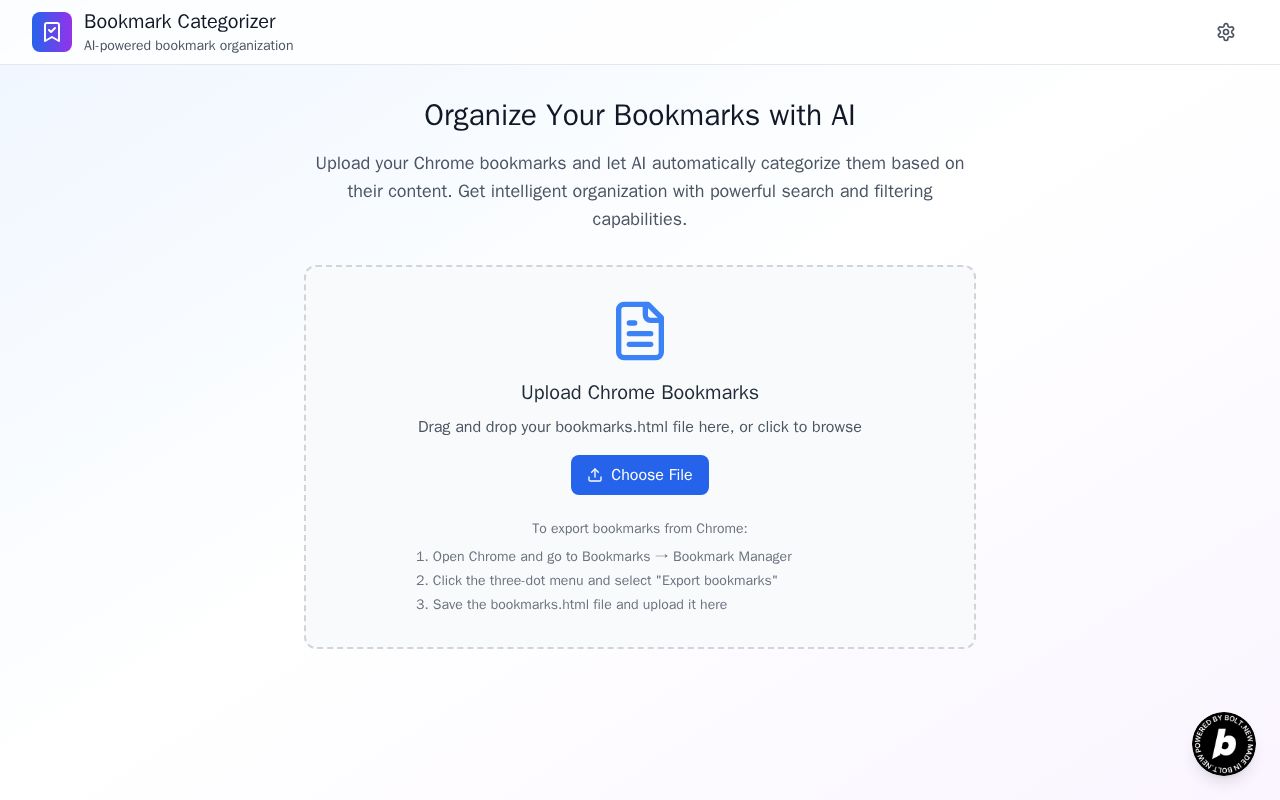 Preview of Bokserly - AI-powered Bookmark Categorizer