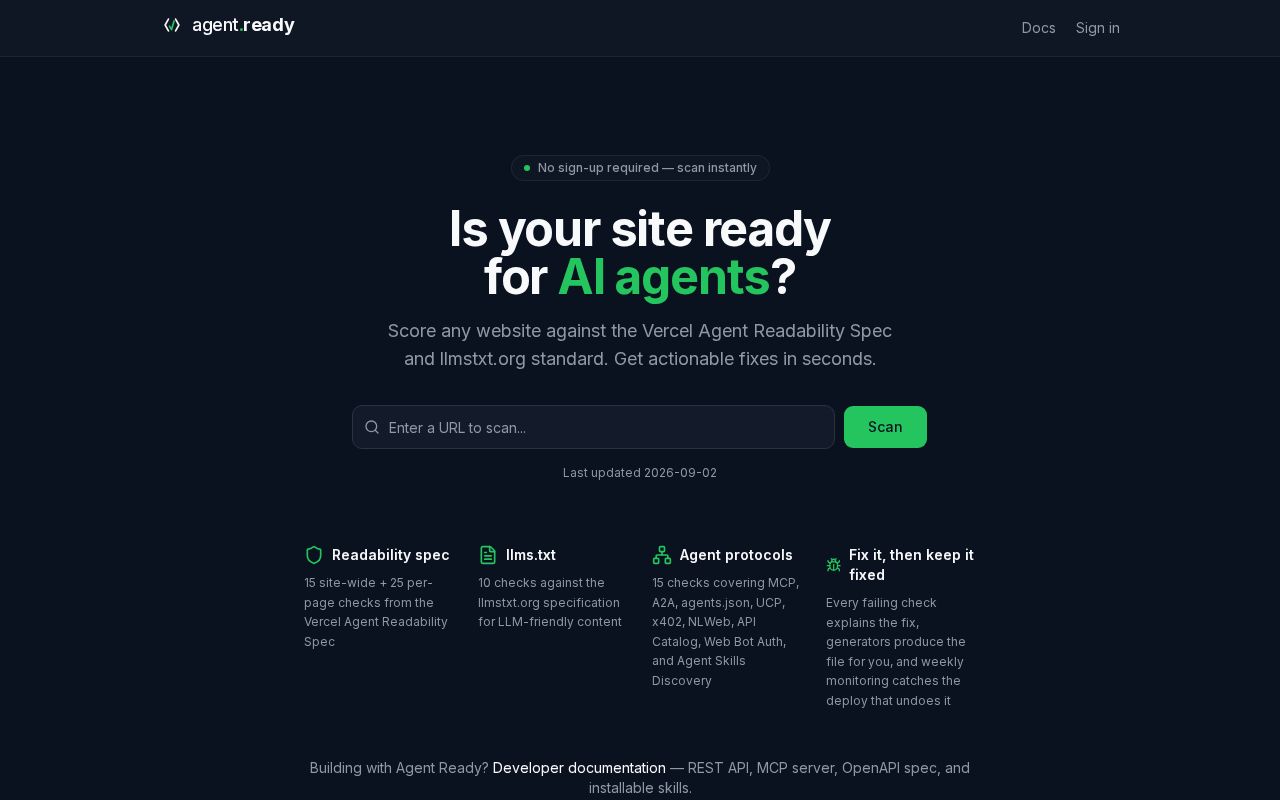 Preview of Agent Ready Dev