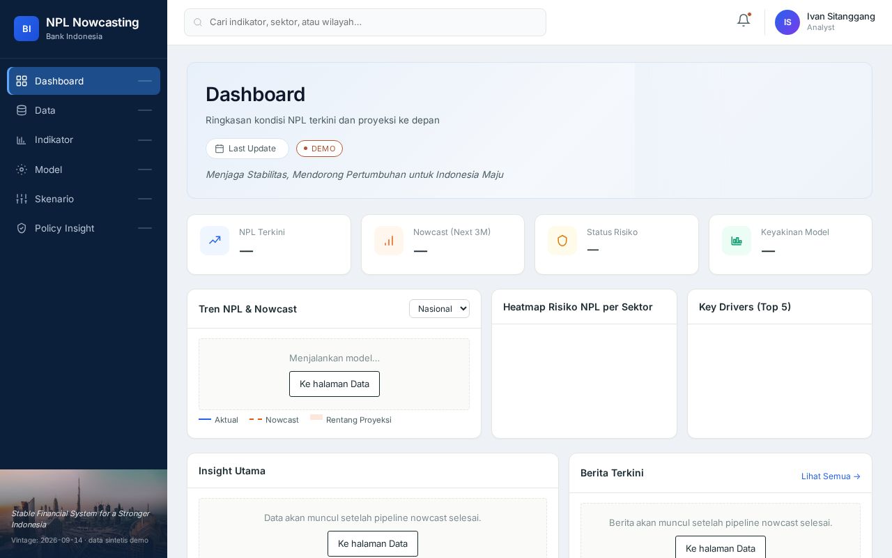 Preview of NPL Nowcasting Intelligence System — FastAPI + sentiment NLP + VAR/nowcast dashboard