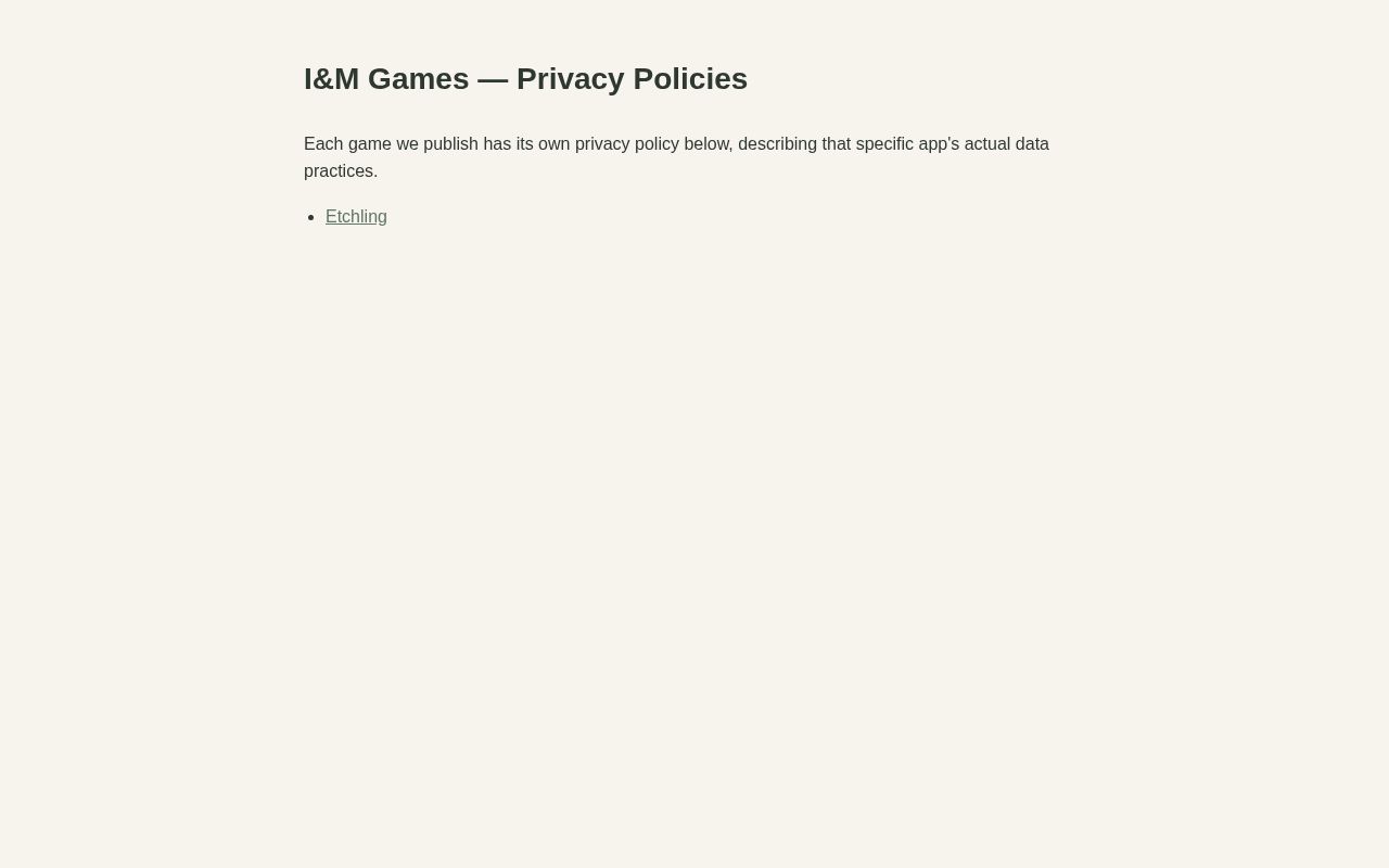 Preview of Iandmgames Privacy