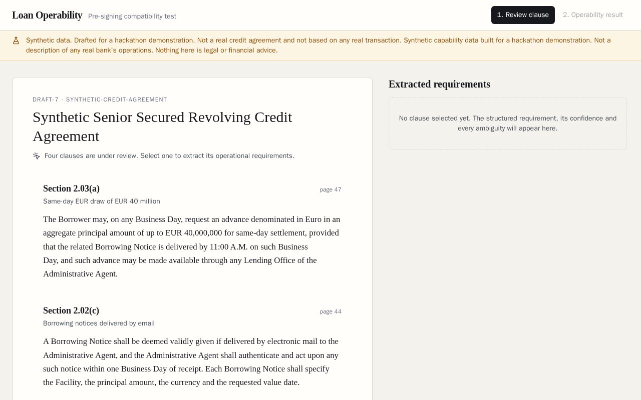 Preview of Loan Operability