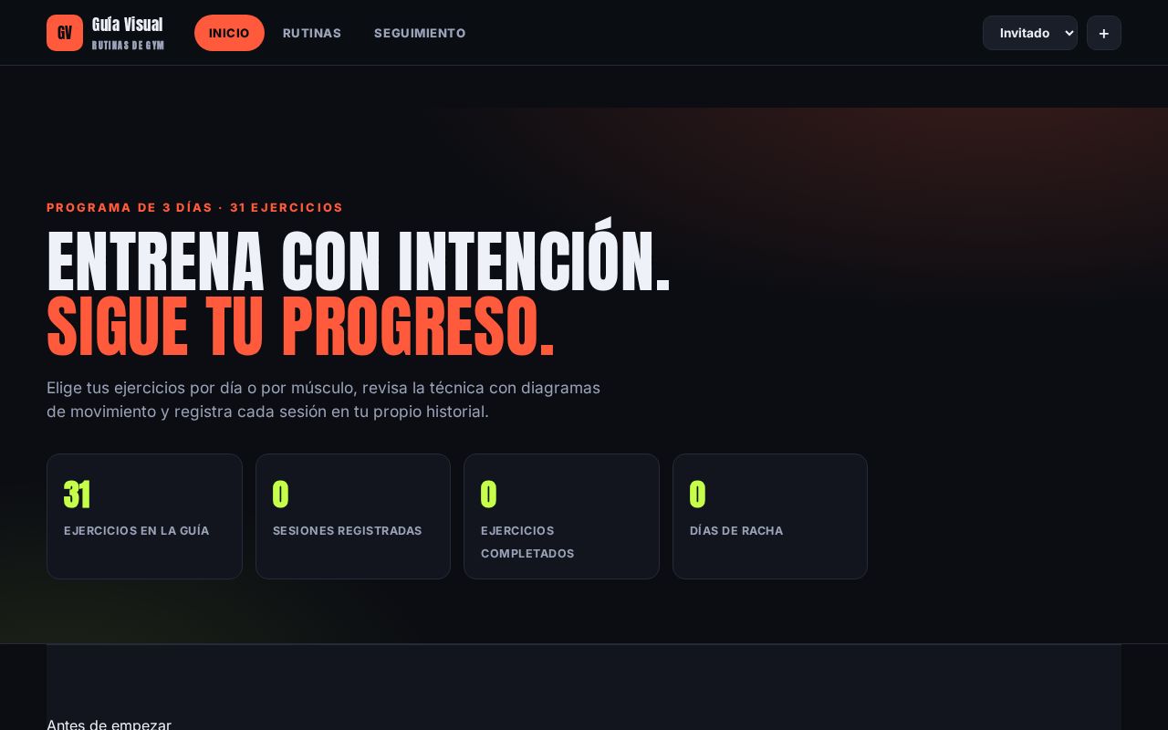 Preview of App Rutina GYM