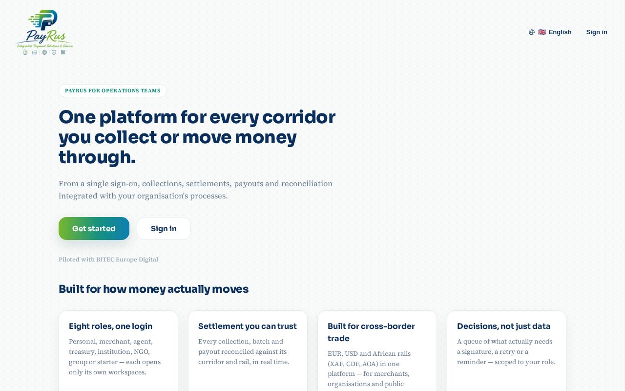 Preview of PayRus Console