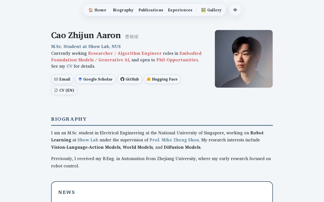 Preview of AaronCaoZJ Github Io