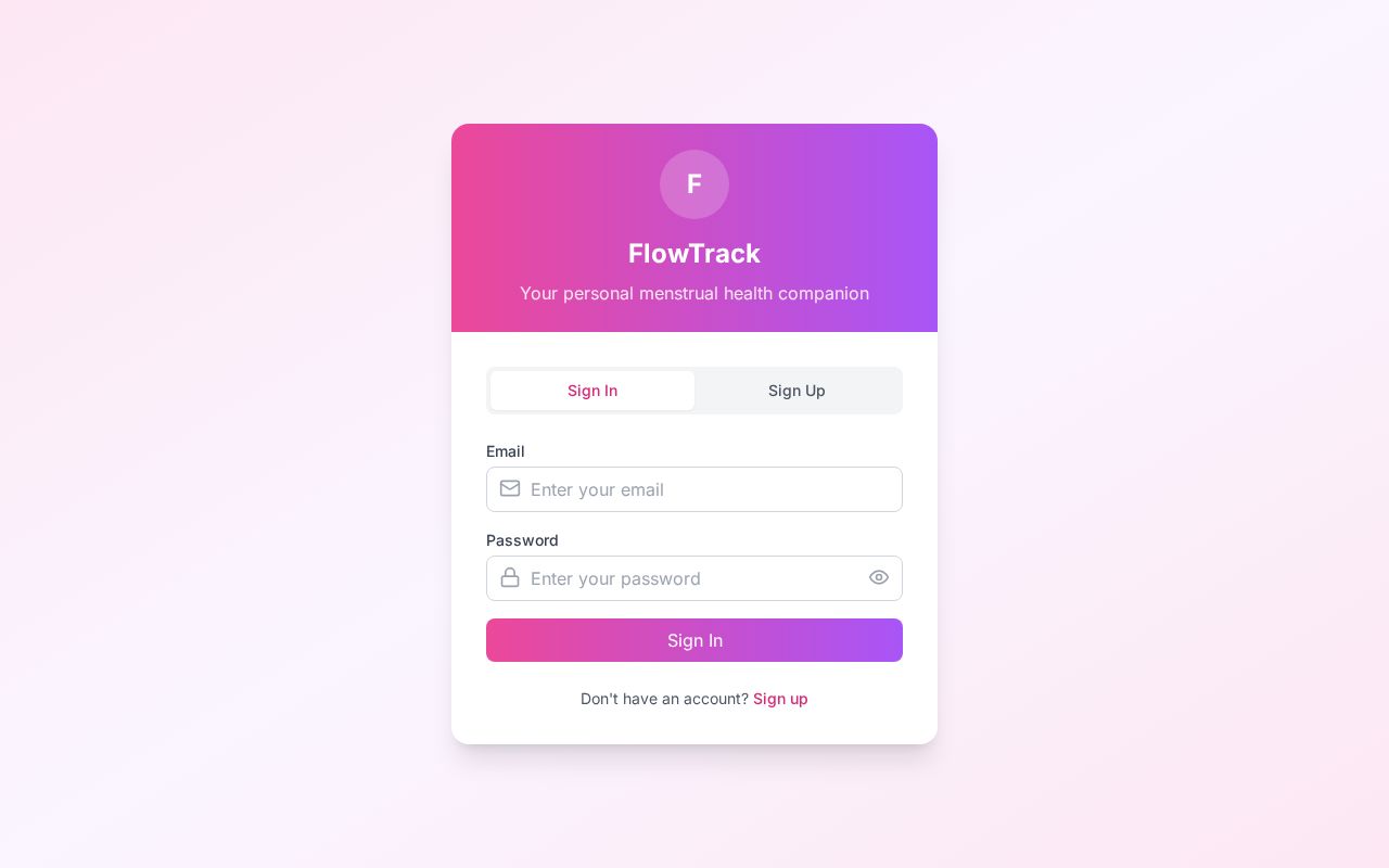 Preview of Flow tracker app