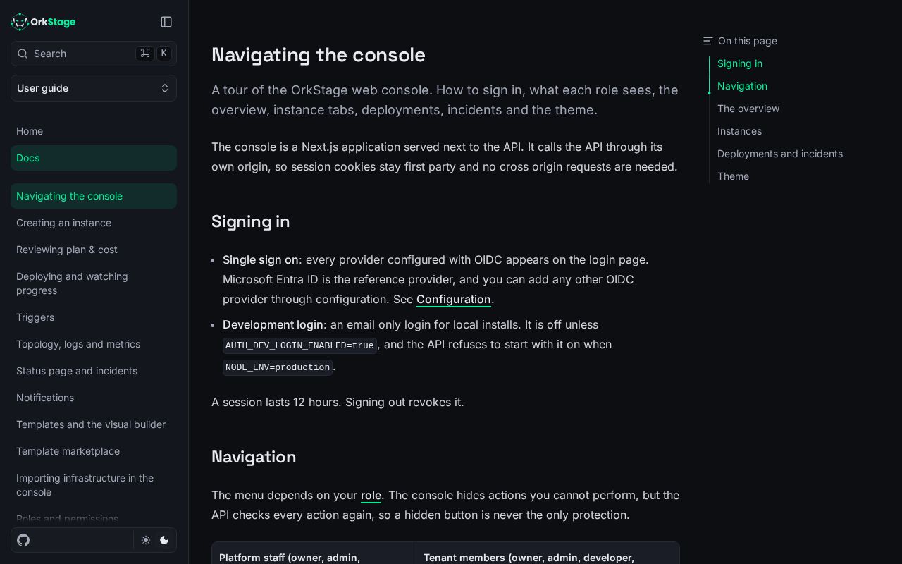 Preview of Orkstage Console