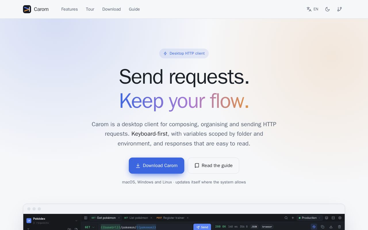 Preview of Carom Client Api
