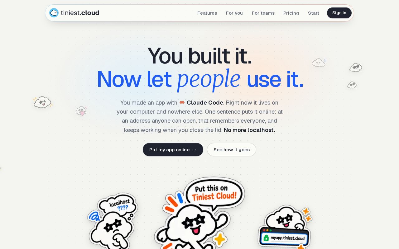Preview of Tiniest Cloud Plugin