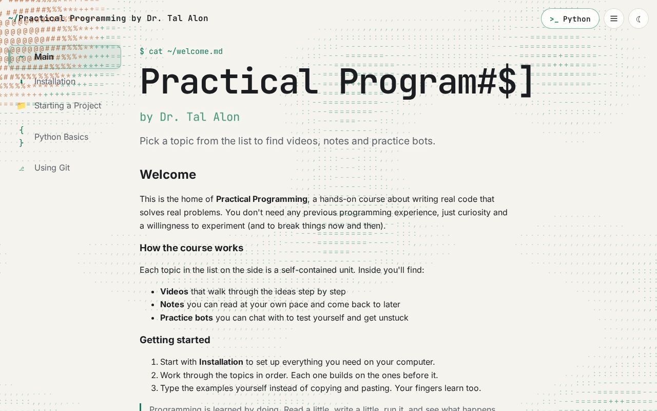 Preview of Practical Programming