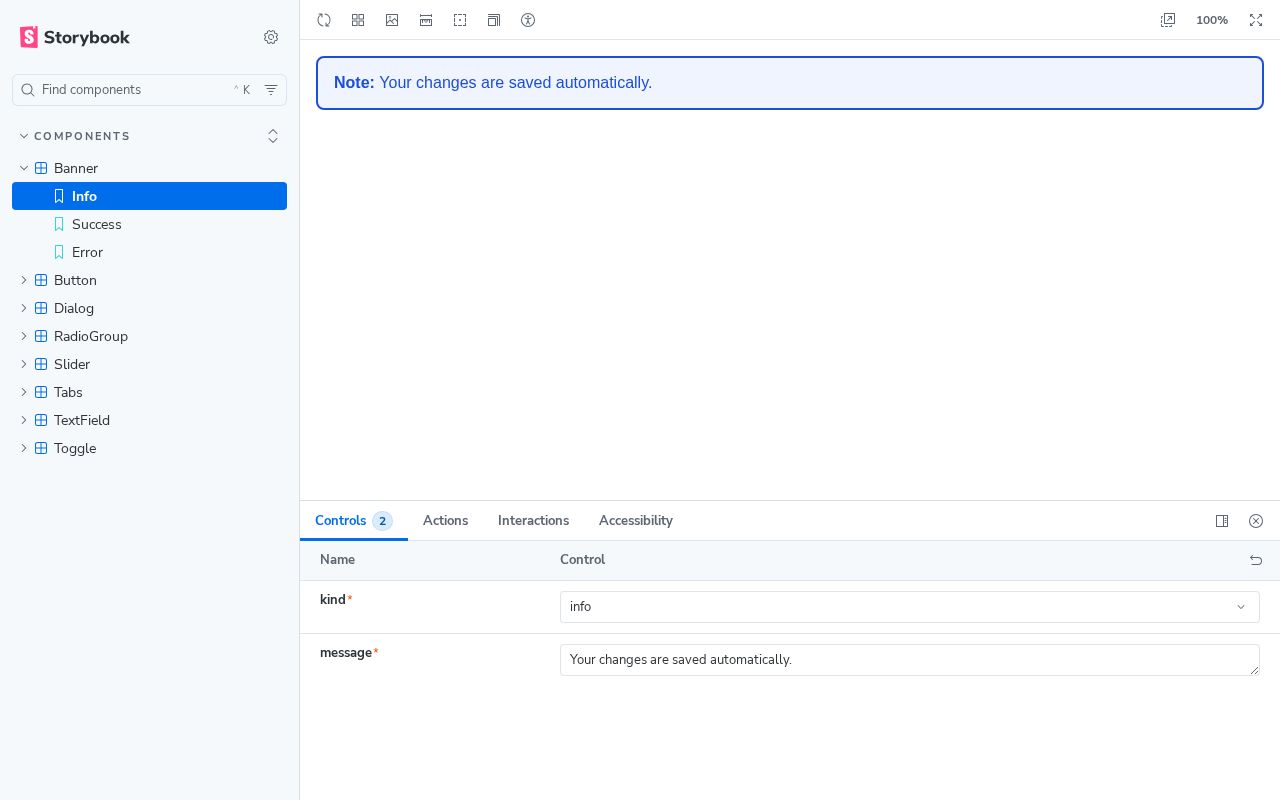 Preview of Accessible Rn Components