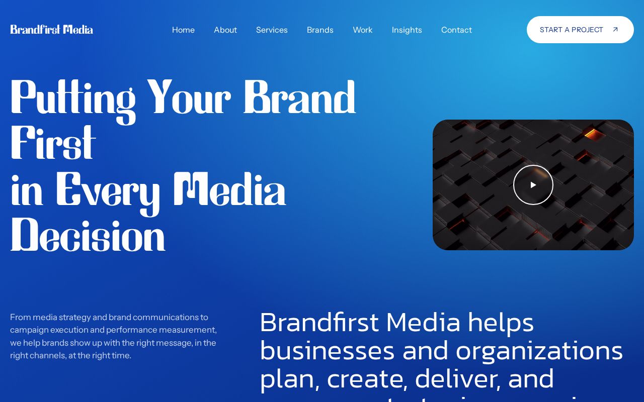 Preview of Website for Brandfirst Media — a media and brand communications agency in Lagos, Nigeria