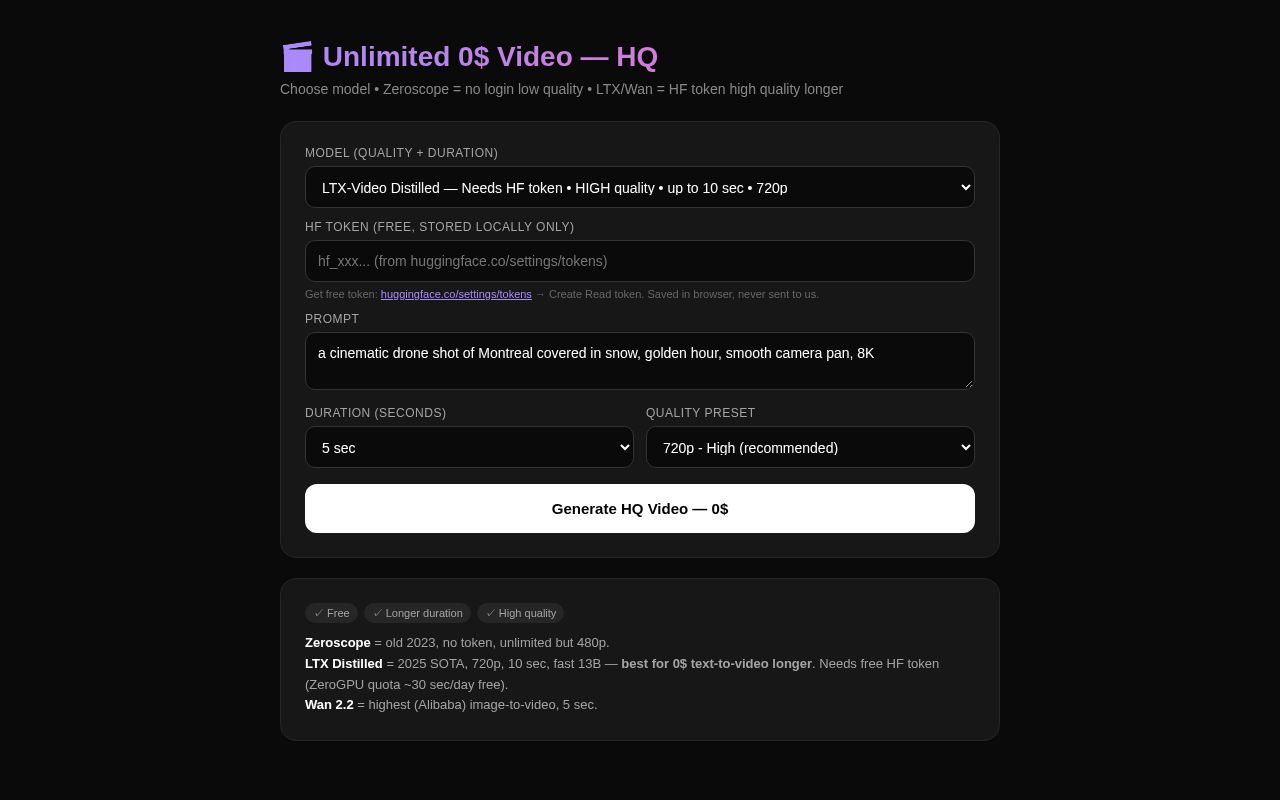 Preview of Unlimited 0$ Video