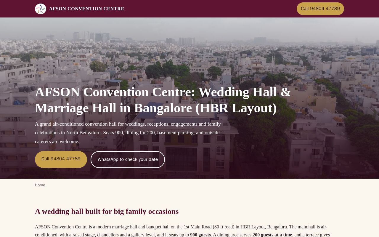 Preview of Wedding Hall & Marriage Hall in Bangalore (HBR Layout)