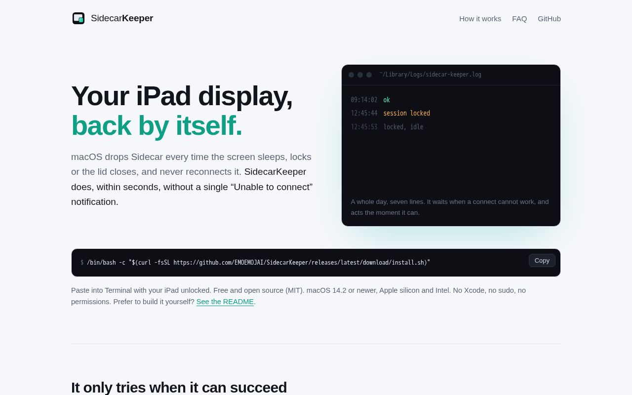 Preview of SidecarKeeper