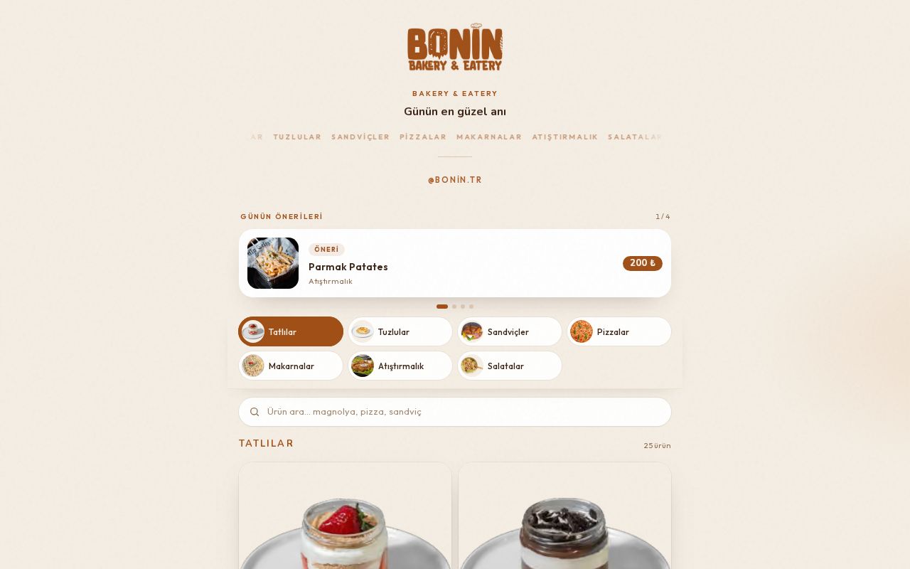Preview of Bonin - Menü · QR dijital menü
