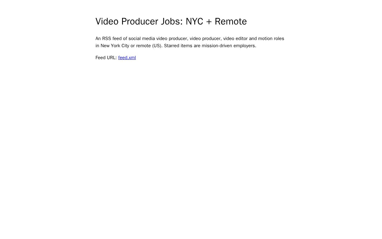 Preview of Video Jobs Feed