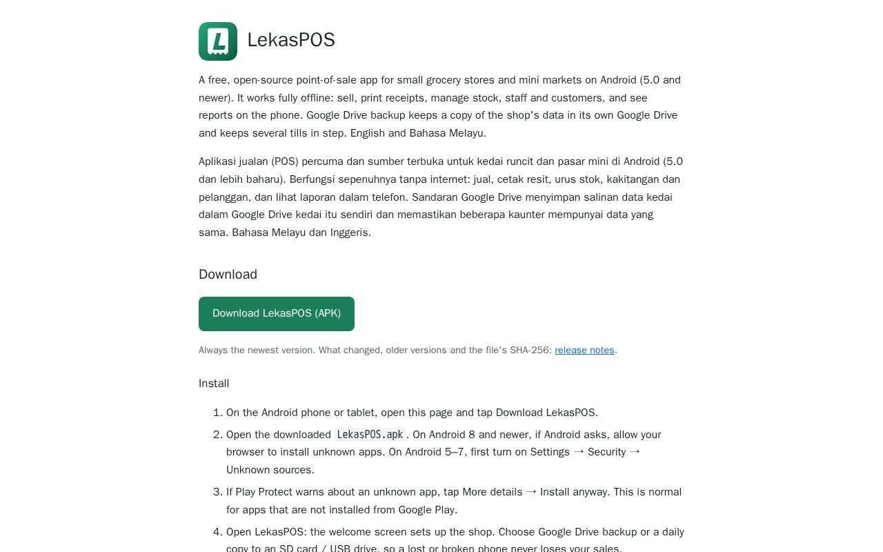 Preview of LekasPOS