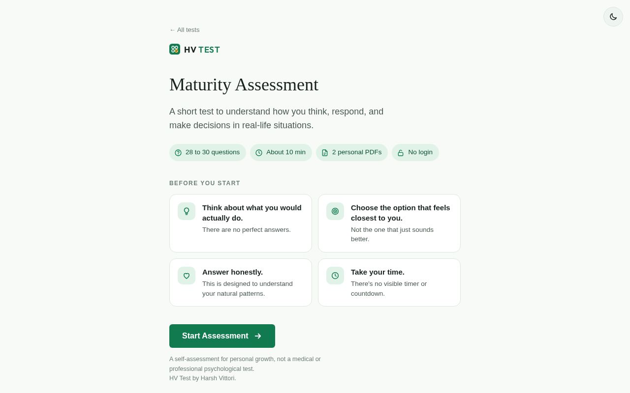 Preview of Maturity Assessment