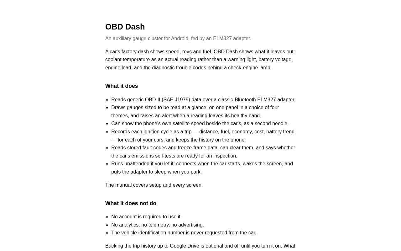 Preview of OBD Dash
