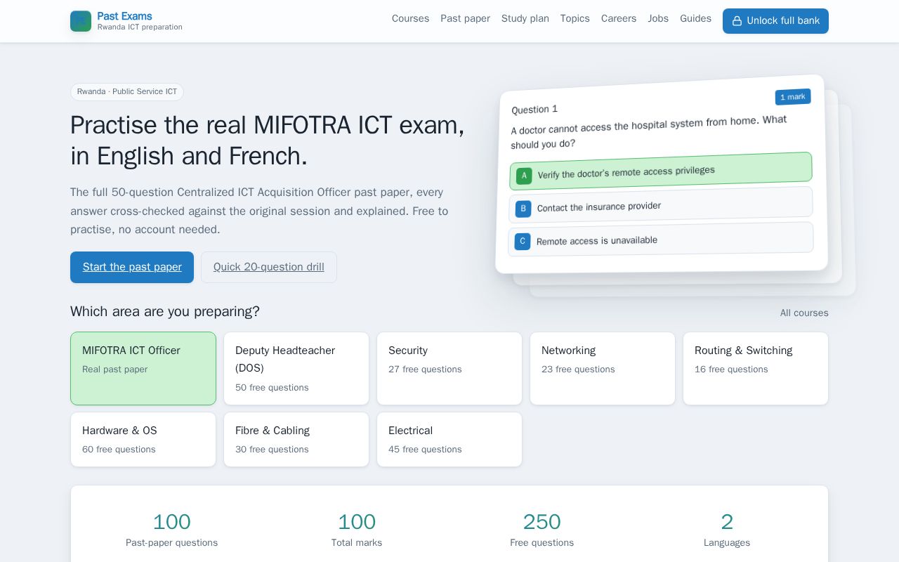 Preview of Mifotra Past Exams Preparation