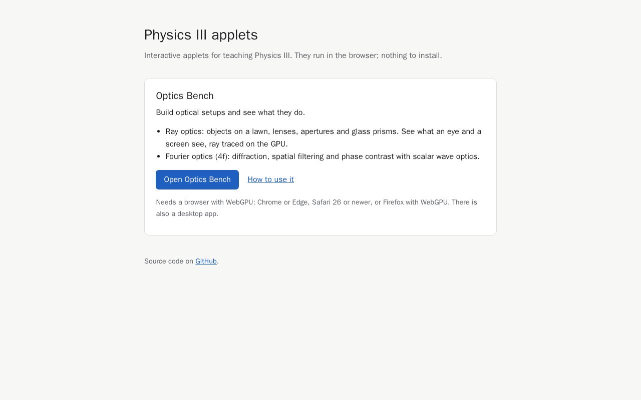 Preview of Physics III Teaching Applets