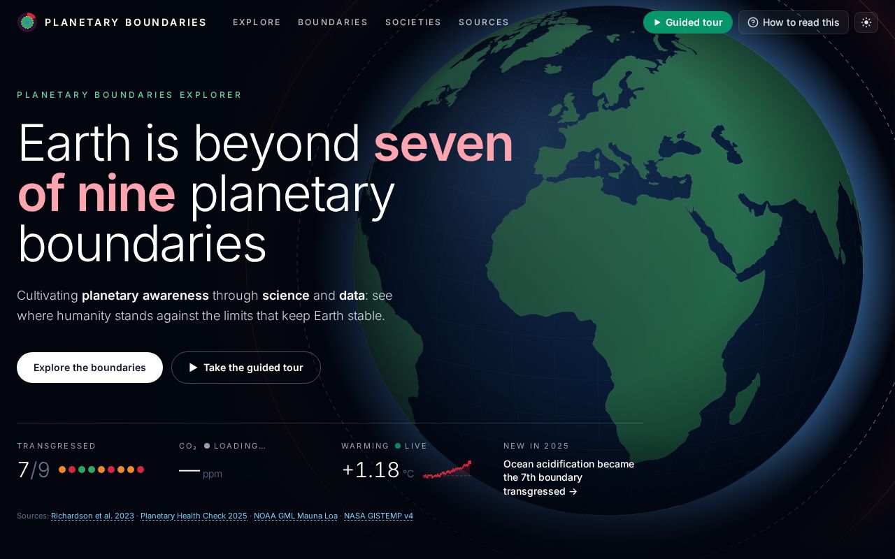 Preview of Planetary Boundaries Explorer