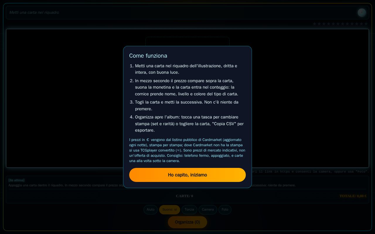 Preview of Scanner carte Yu-Gi-Oh: inquadri la carta, vedi il prezzo (PWA)