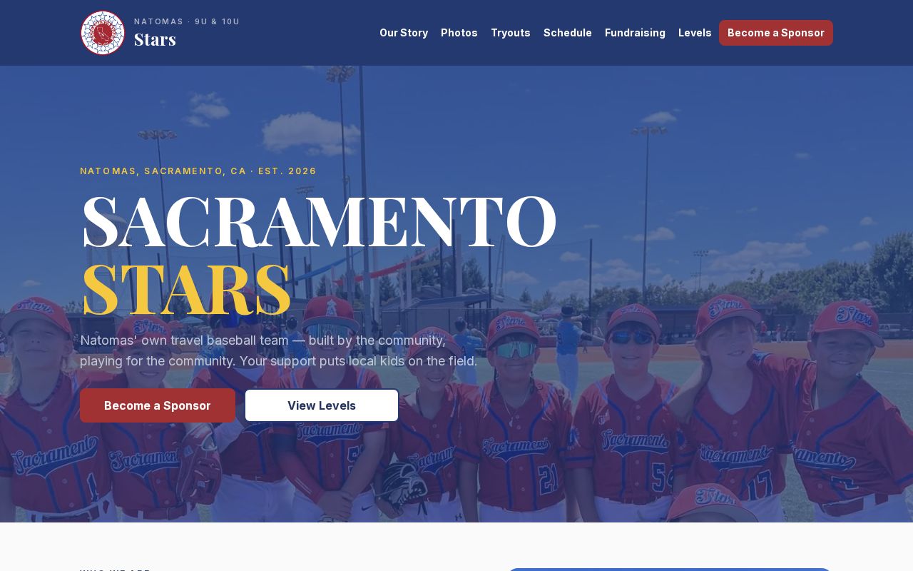 Preview of Website for stars 9-11u