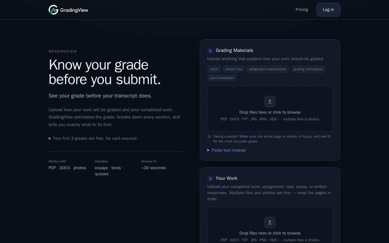 Preview of Gradingview