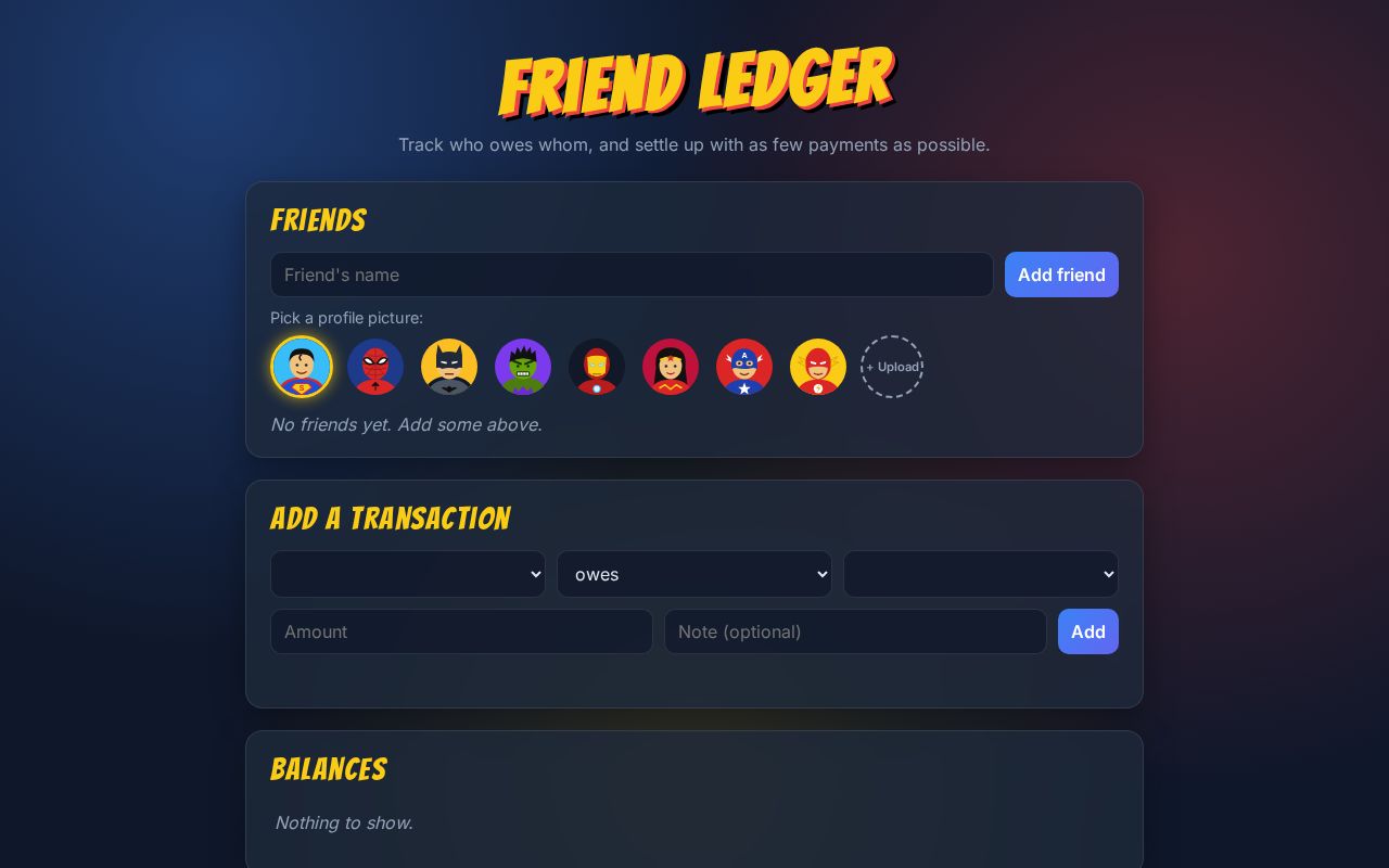 Preview of Friend Ledger