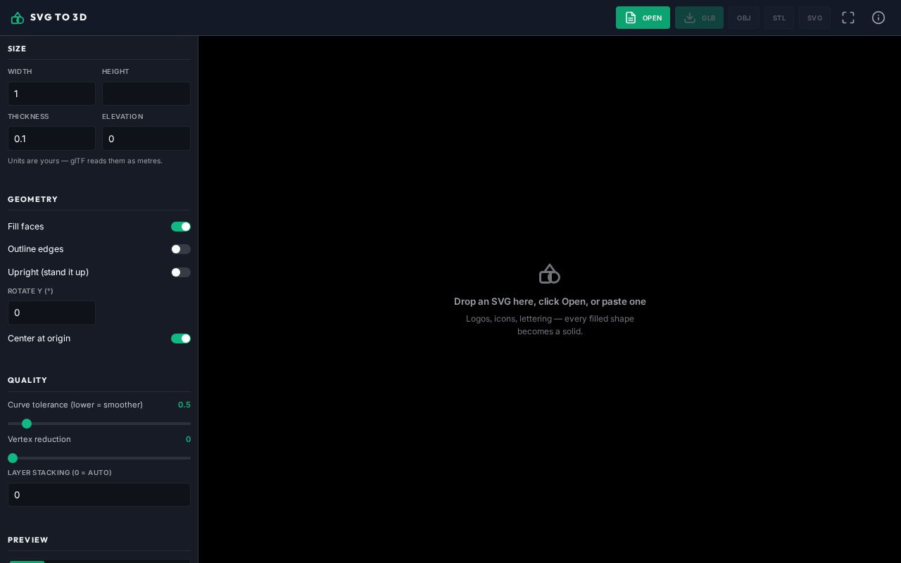 Preview of Svg To 3d